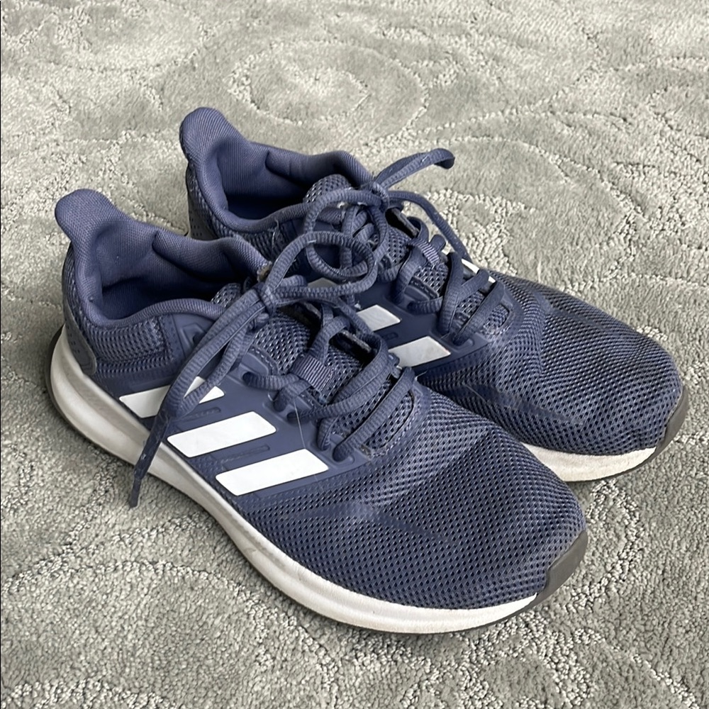 Adidas Dark Blue Running Shoes with White Stripes women’s 7.5